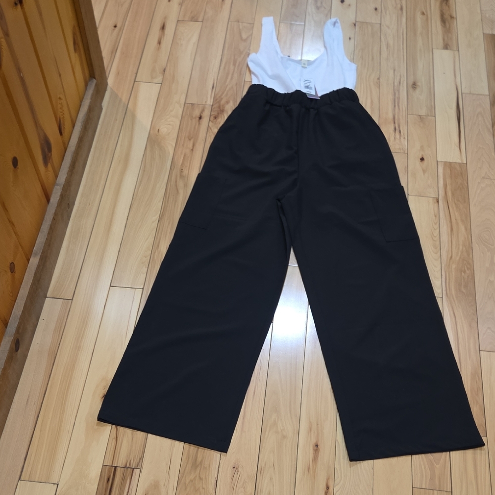 Derek Heart Black and White Jumpsuit